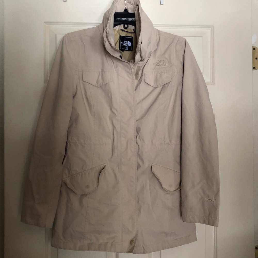 THE NORTH FACE khaki waterproof jacket, size small